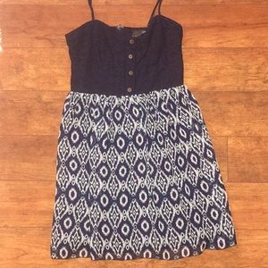 Navy blue pattern dress